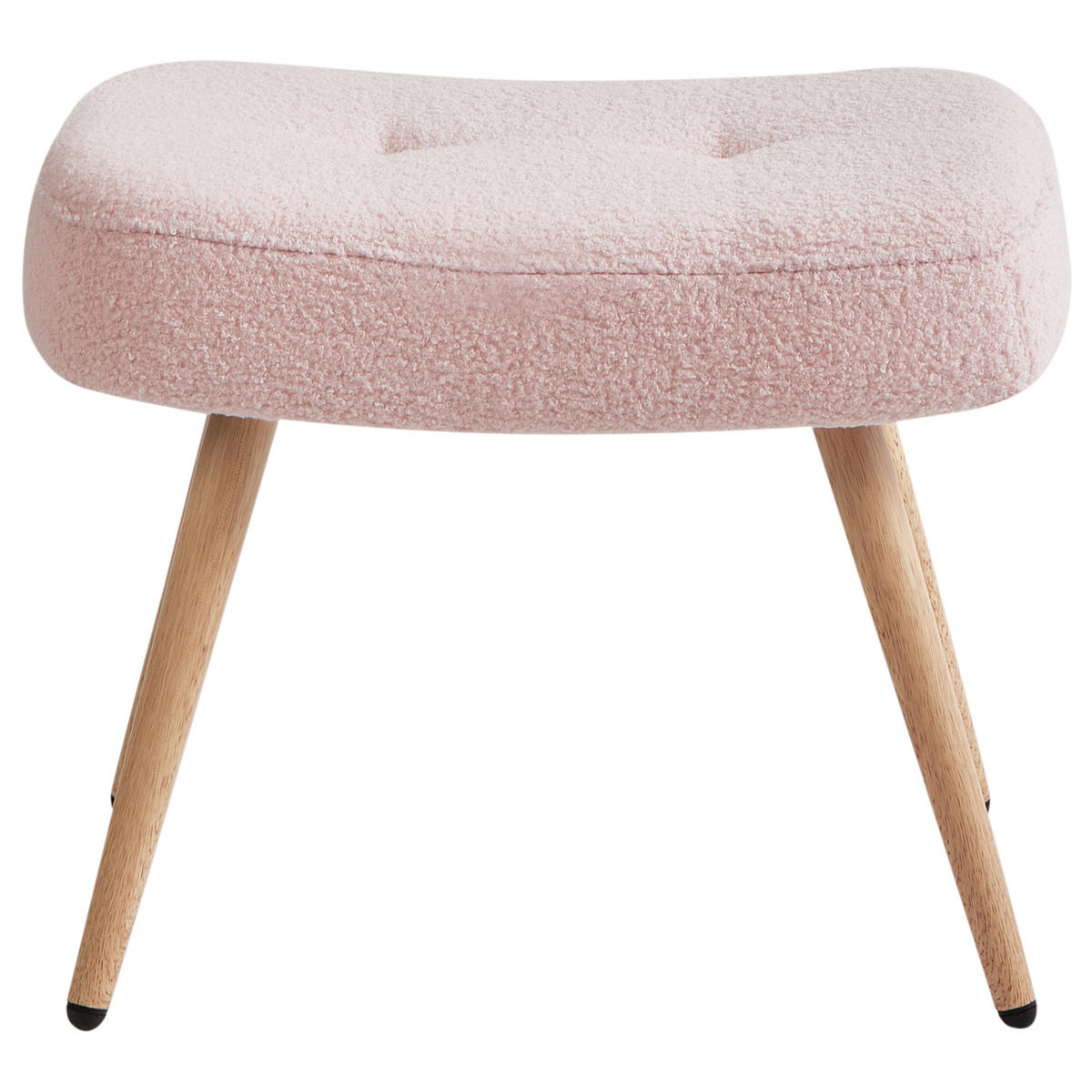 OHRENSESSEL mit Fußstütze Bouclé Pastellrosa Vejle - Pink, Textil (67/95/70cm) - Beliani