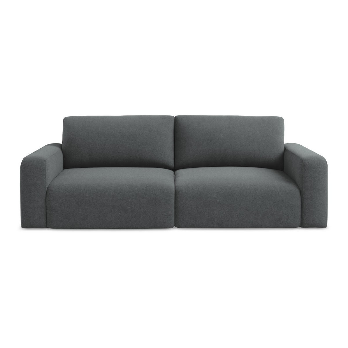 3-SITZER SOFA mit Schlaffunktion Strukturstoff Stoff Grau - Schwarz/Grau, Kunststoff/Textil (244/79/102cm) - LaMiaSofa