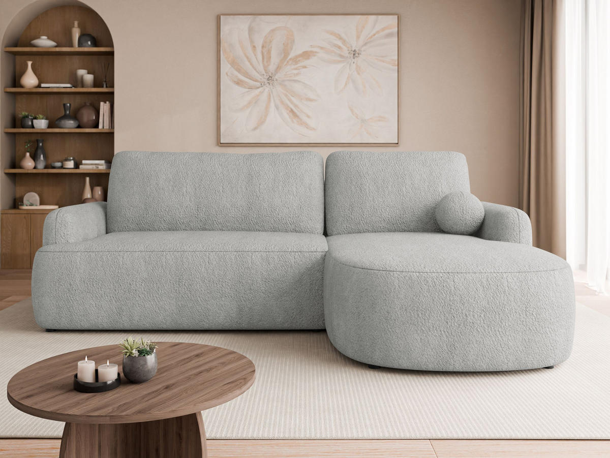 ECKSOFA Loridu, Seite: Rechts - Hellgrau/Schwarz, Holz/Kunststoff (250/174cm) - MIRJAN24