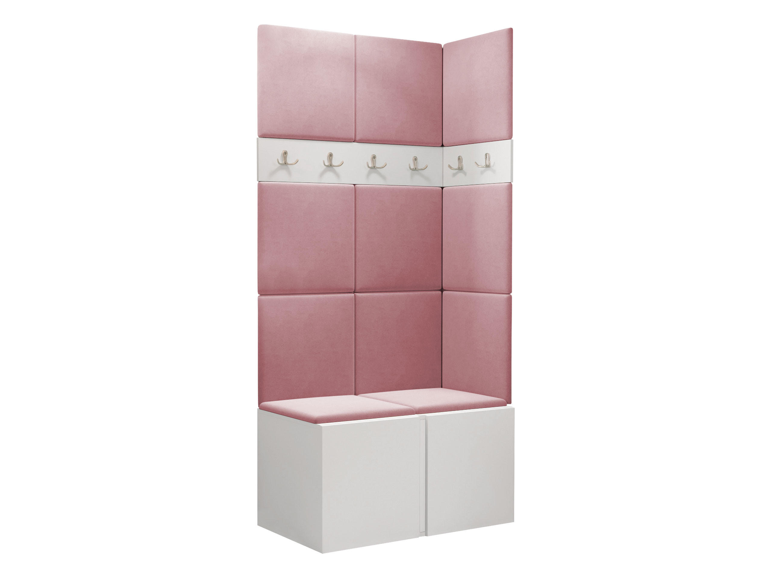 GARDEROBEN-SET Orion I - Weiß/Rosa, Holzwerkstoff/Kunststoff (84/186/46cm) - MIRJAN24