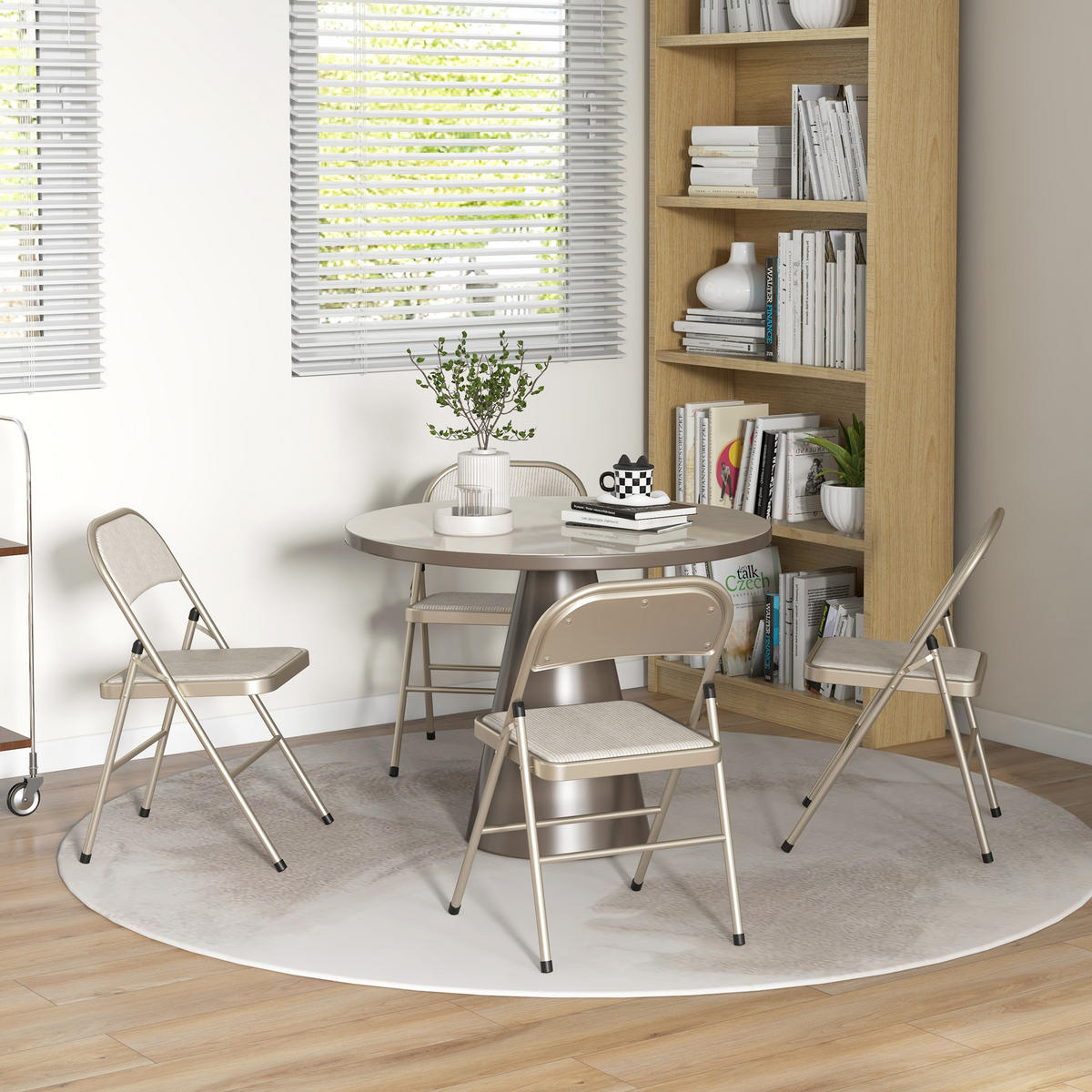 KLAPPSTUHL 4er-Set Beige 45.0/46.0/78.0 cm - Beige, Textil (46/78/45cm)