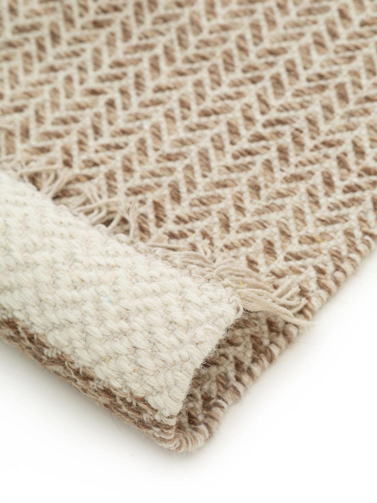 WOLLTEPPICH-LÄUFER Kim Beige 70x200 cm - Beige, Textil (70/1cm) - KUNSTLOFT