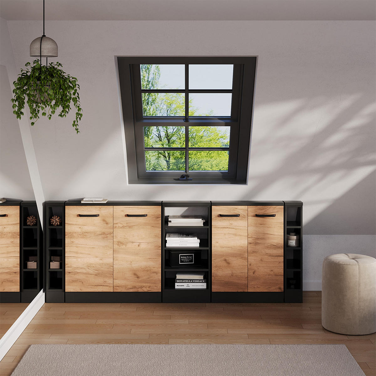 SKŘÍŇ POD ŠIKMOU STŘECHU Rion Antracit - antracitová, kompozitní dřevo (40/81.6/46cm) - Vicco