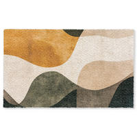 FUSSMATTE Formen - Ockergelb - Abstrakt Flurteppich 150x90 cm - Multicolor, Kunststoff (150/90cm) - MuchoWow