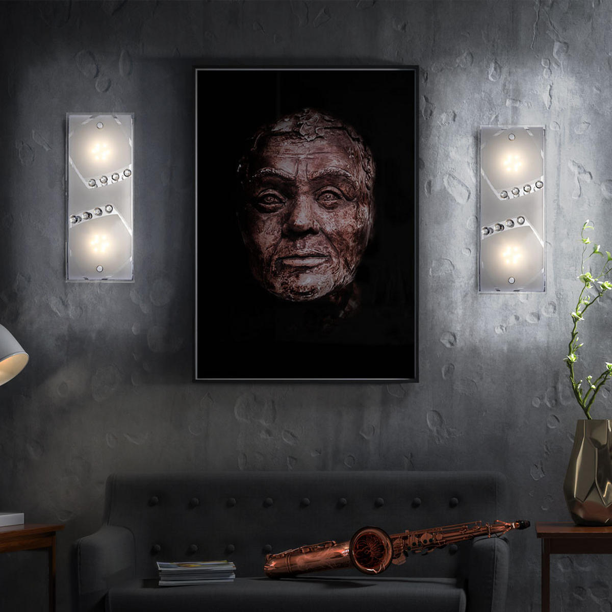 LED WANDLEUCHTE MIGO Chrom Silber - Silberfarben, Glas (12/9/30cm)