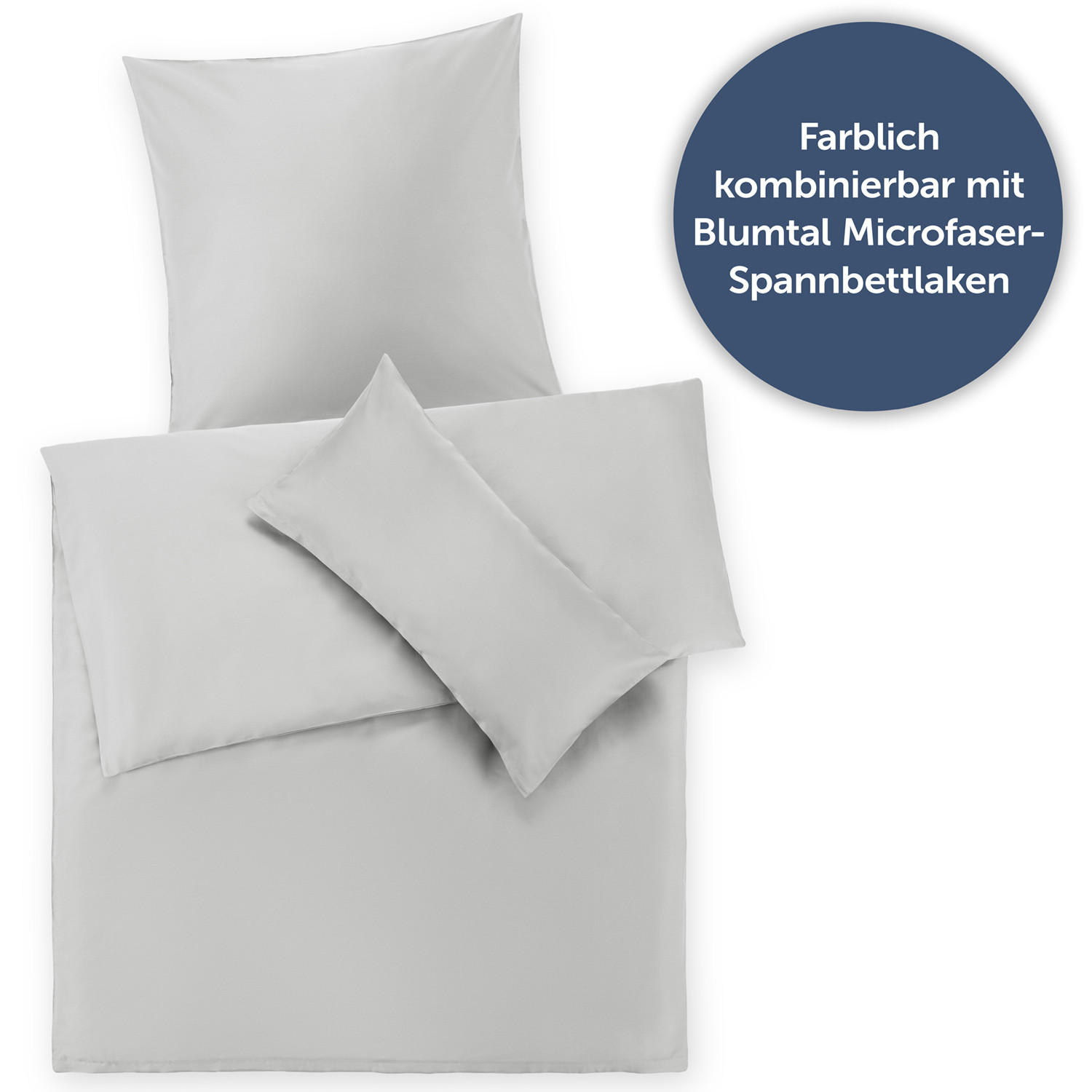 Thumbnail - Blumtal Bettwäsche, Hellgrau, Textil, Rechteckig, 135x200 cm, Oeko-Tex® Standard 100, Schlaftextilien, Bettwäsche, Bettw...
