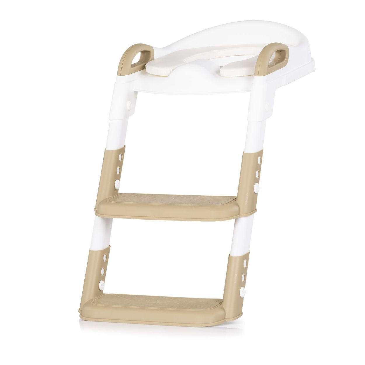 TOILETTENTRAINER Kiddy beige Toilettensitz, höhenverstellbar, Griffe, Stufen, ab 2 bis 8 Jahren - Beige, Kunststoff (33/35cm) - Chipolino