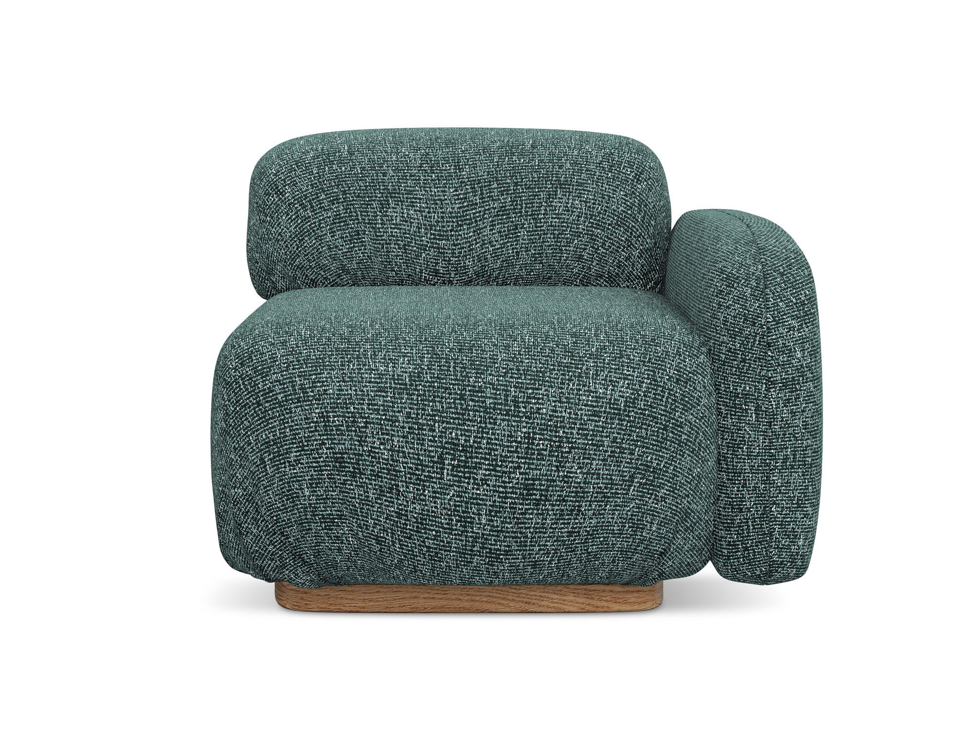 SOFAELEMENT Rechts Strukturstoff Stoff Blau - Blau/Blaugrau, Holz/Textil (95/73/95cm) - Makamii