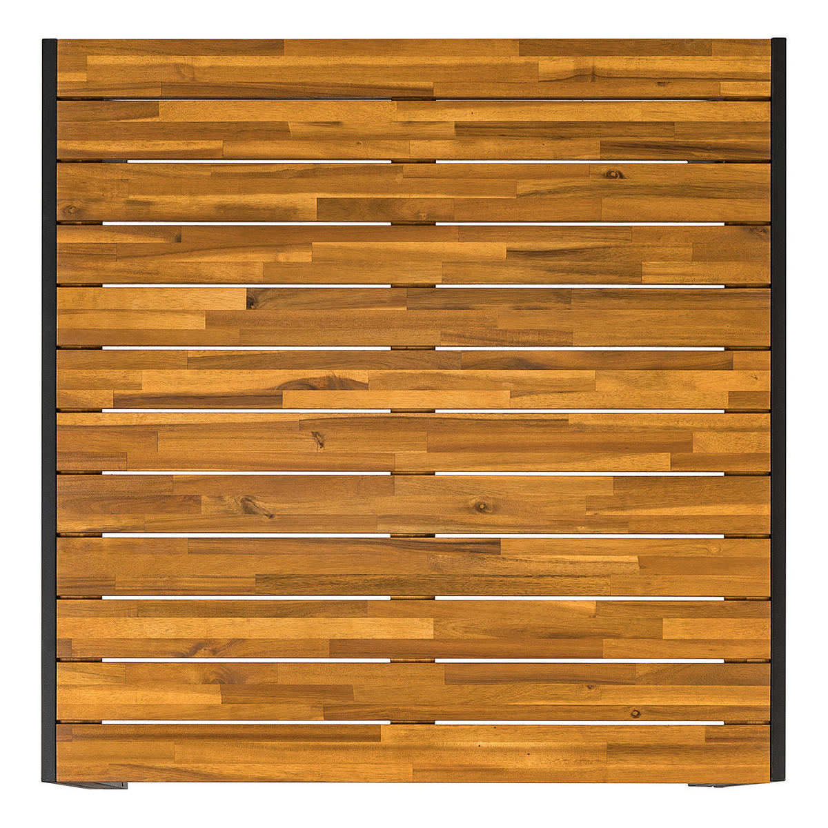 GARTENTISCH - Akazie massiv / Aluminium - Schwarz/Braun, Holz (100/100/73cm) - home24