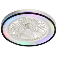 DECKENVENTILATOR 19Zoll Flach RGB LED Licht DC Motor Timer - Weiß, Kunststoff (48.26/48.26/12.7cm) - CASIVA