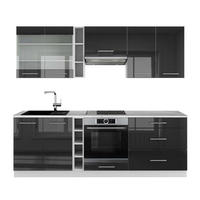 PENTRY Fame-Line Antracit högblank/vit 235 cm , AP Marble - Vit/Svart högglans, Träbaserade material (235/206.8/60cm) - Vicco