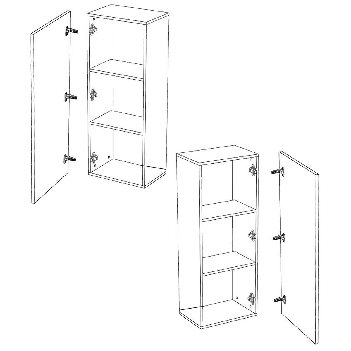 HÄNGESCHRANK Cairns-132 - Schwarz, Holzwerkstoff (45/117/32cm) - Lomado