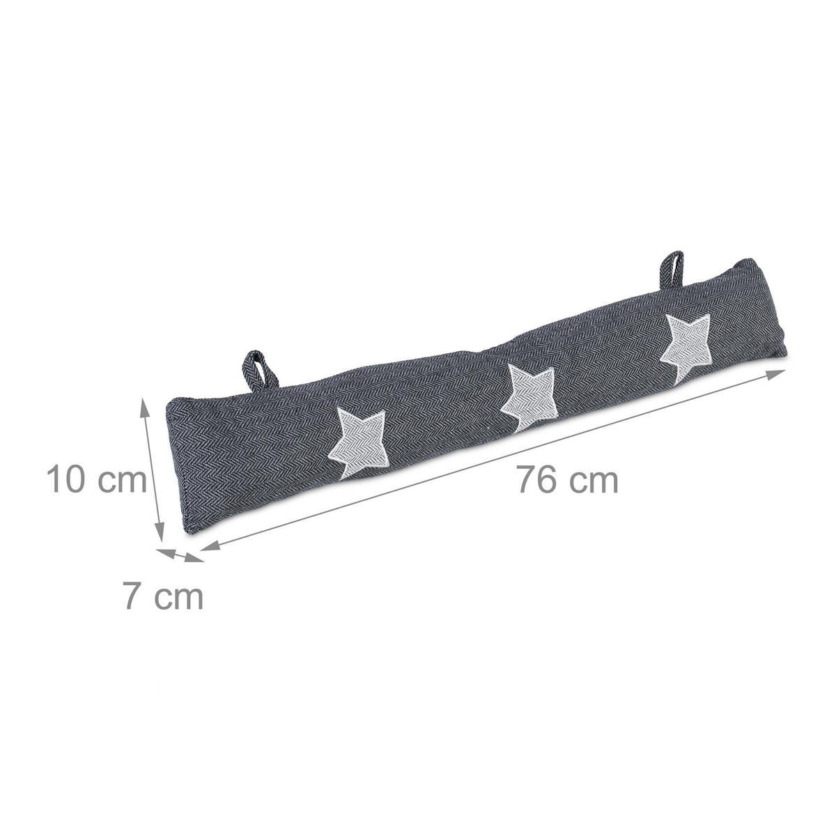 ZUGLUFTSTOPPER - Grau, Naturmaterialen/Kunststoff (76/7cm) - Relaxdays