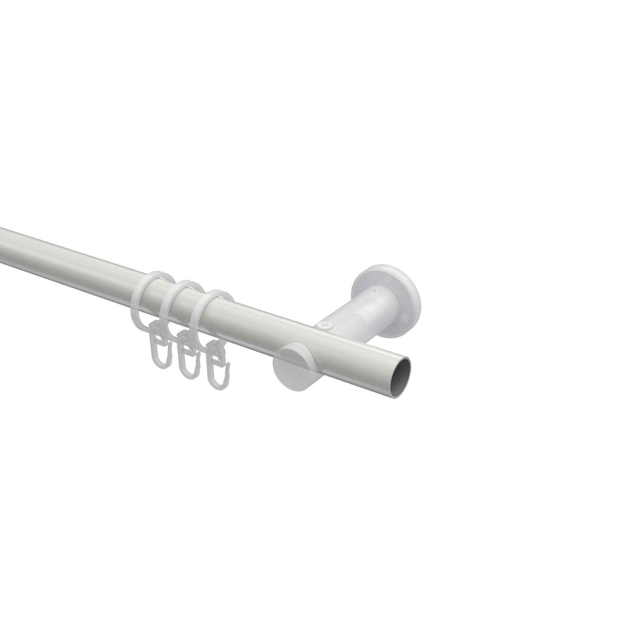 GARDINENSTANGE Platon Savio 480 cm (geteilt in 3 x 160 cm), 1-läufig, 20 mm Ø Weiß - Weiß, Metall (480cm) - INTERDECO