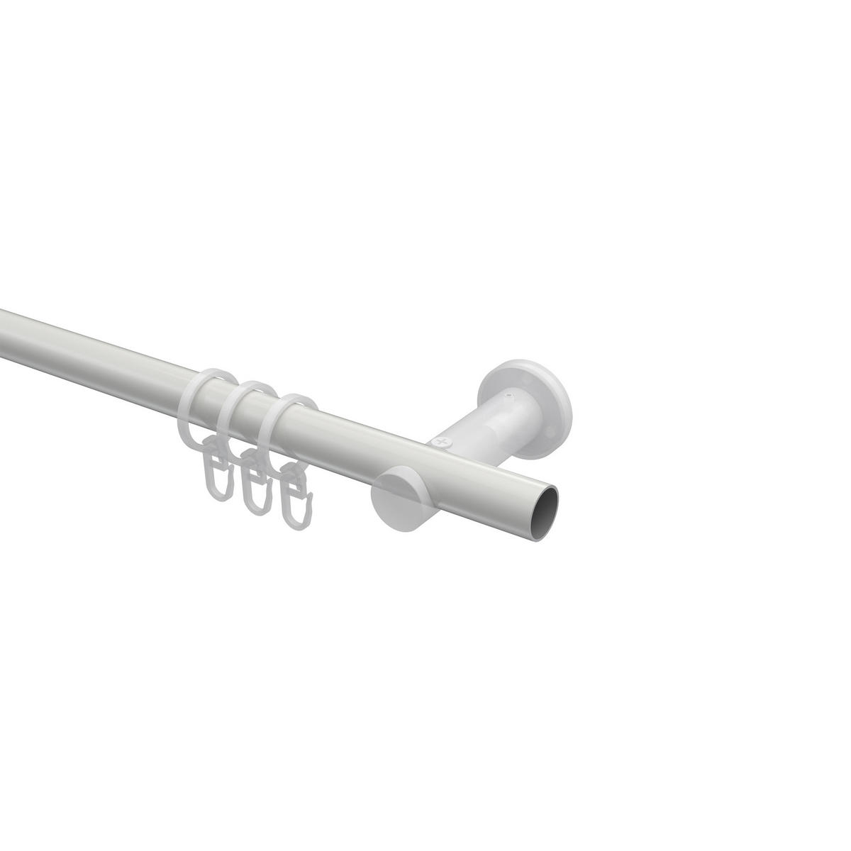 GARDINENSTANGEN-SET Platon Savio 180 cm, 1-läufig, 20 mm Ø Weiß - Weiß, Metall (180cm) - INTERDECO