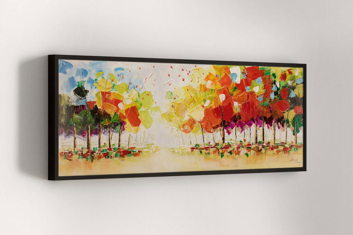 ÖLGEMÄLDE 150/50 cm - Multicolor, Holz/Textil (1.96/50cm) - KUNSTLOFT