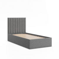 POLSTERBETT MIT KOPFTEIL 90x200 mit Bettkasten POLLA, Grau - Dunkelgrau, Textil (90/200cm) - Mebligo