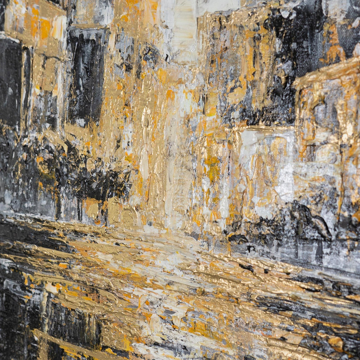 GEMÄLDE Nächtliche Stadt Schattenfugenrahmen Schwarz 70x50 cm - Schwarz, Holz (70/50cm) - YS-art gallery