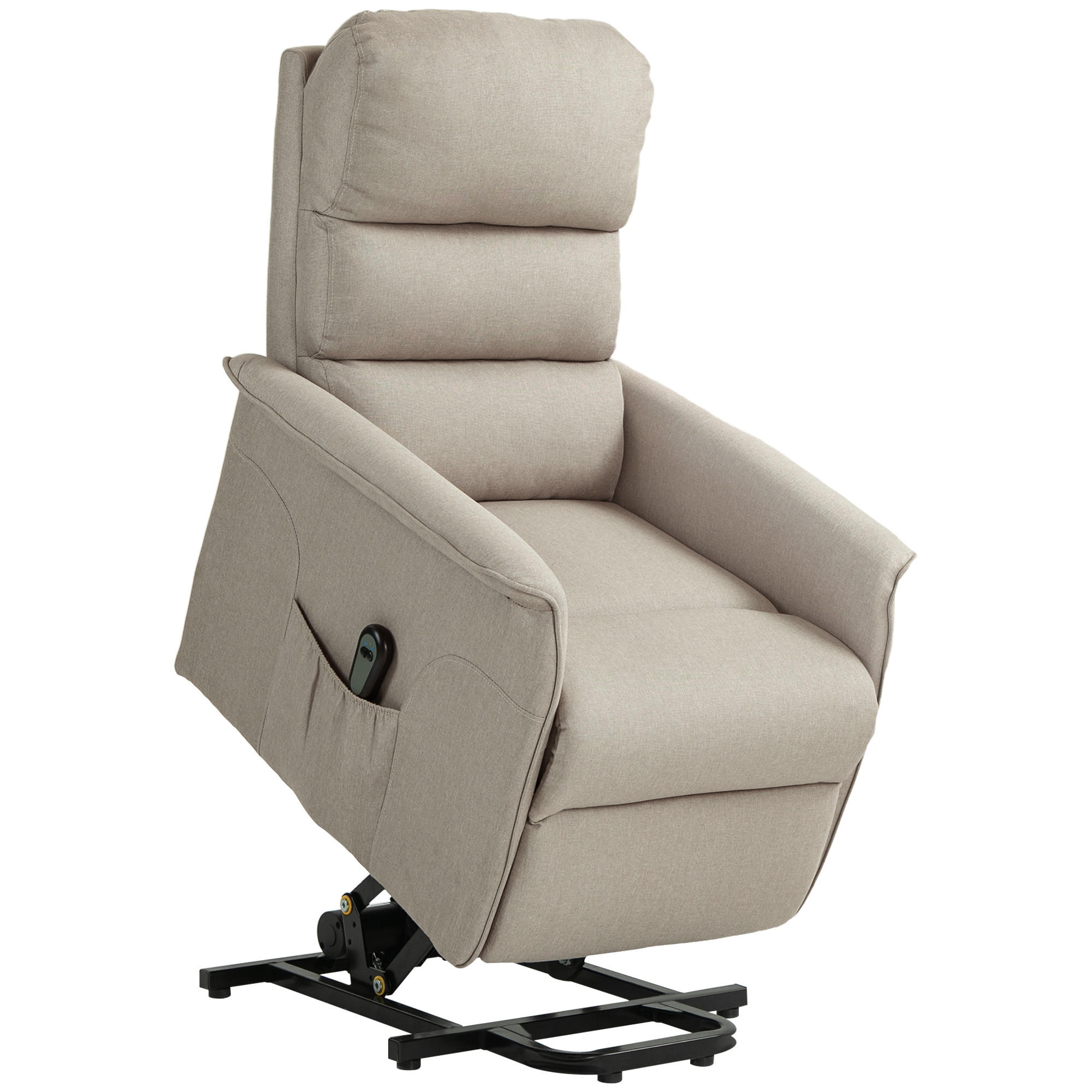 RELAXSESSEL,AUFSTEHHILFE verstellbare Lehne/Fußstütze,beige - Beige, Textil (90/96/66cm) - Vallsero