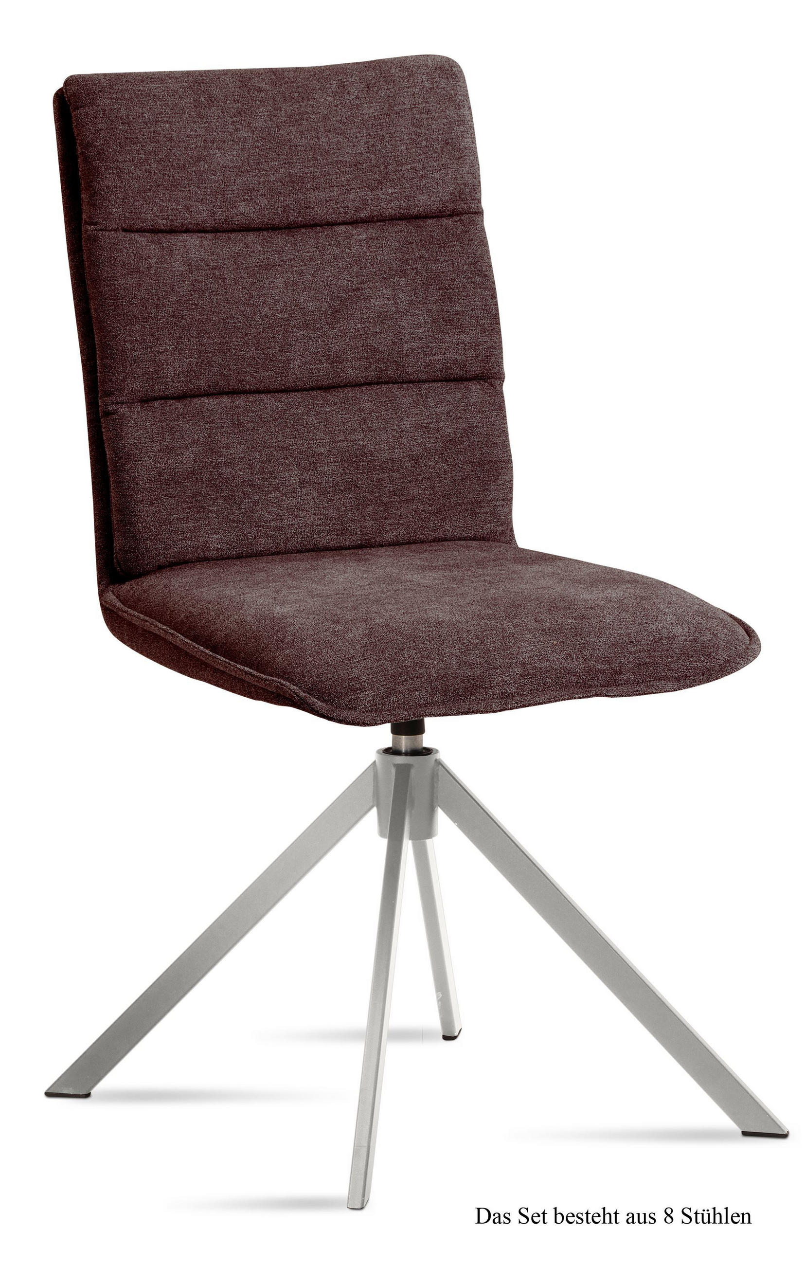 ESSZIMMERSTUHL drehbar (8er-Set) Dulcie 47x92x60 Edelstahl/Braun - Edelstahlfarben/Braun, Kunststoff (60/92/47cm) - 58aufmkessel