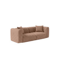 SOFA 2-Sitzer, Chenille-Stoff Cremona, Hellbraun, GRETA - Hellbraun, Holz (228/70/89cm) - Kaiser Möbel
