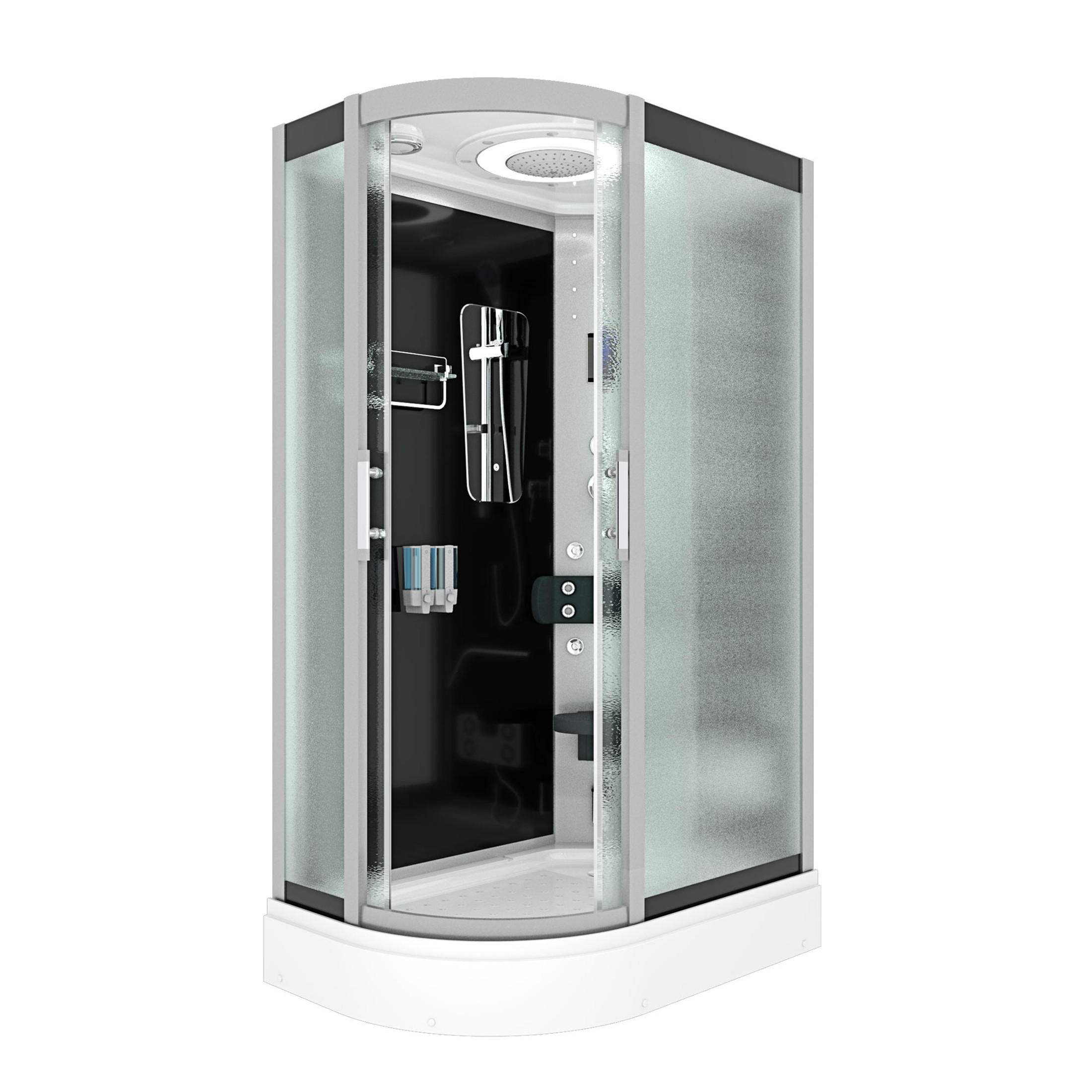 AcquaVapore by Sandra Jentho Dusche Schwarz 80x215x120 cm