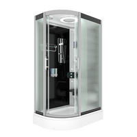 DUSCHE DampfduscheD60-73M2L-EC sw 120x80 - Schwarz, Glas/Kunststoff (120/80/215cm) - AcquaVapore by Sandra Jentho