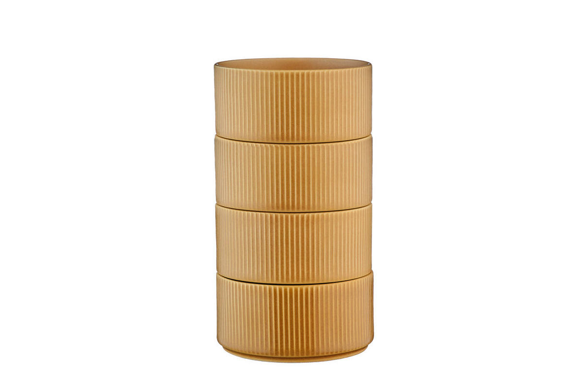 SCHALEN Scandi Ø12cm - 4er-Set - Ocre - Gelb, Keramik (12cm) - Björn