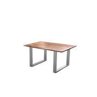 ESSTISCH LAURINA - Silberfarben/Nussbaumfarben, Holz/Metall (85/160/77cm) - SAM