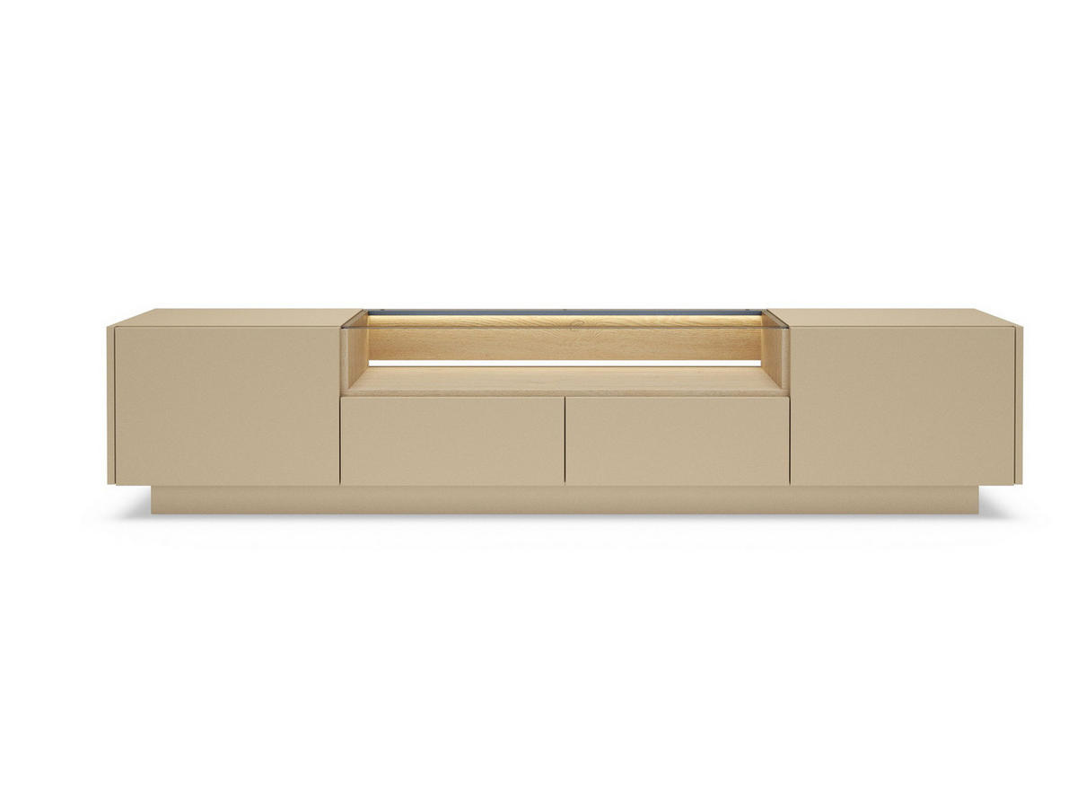 LOWBOARD Dunkelbeige TULUM - Beige, Holzwerkstoff (203/43/40cm) - Compleo24
