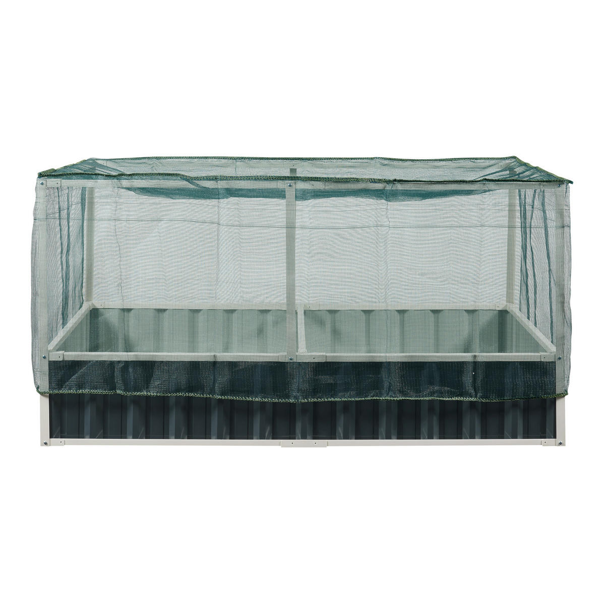 HOCHBEET Alblasserdam mit Netz - Anthrazit, Metall (174/88/90cm) - [en.casa]