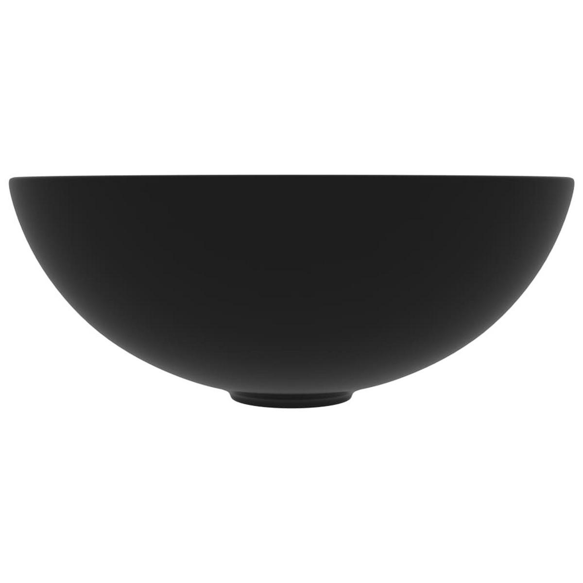 WASCHBECKEN Keramik Matt-Schwarz Rund - Schwarz, Keramik (10/28/28cm) - vidaXL