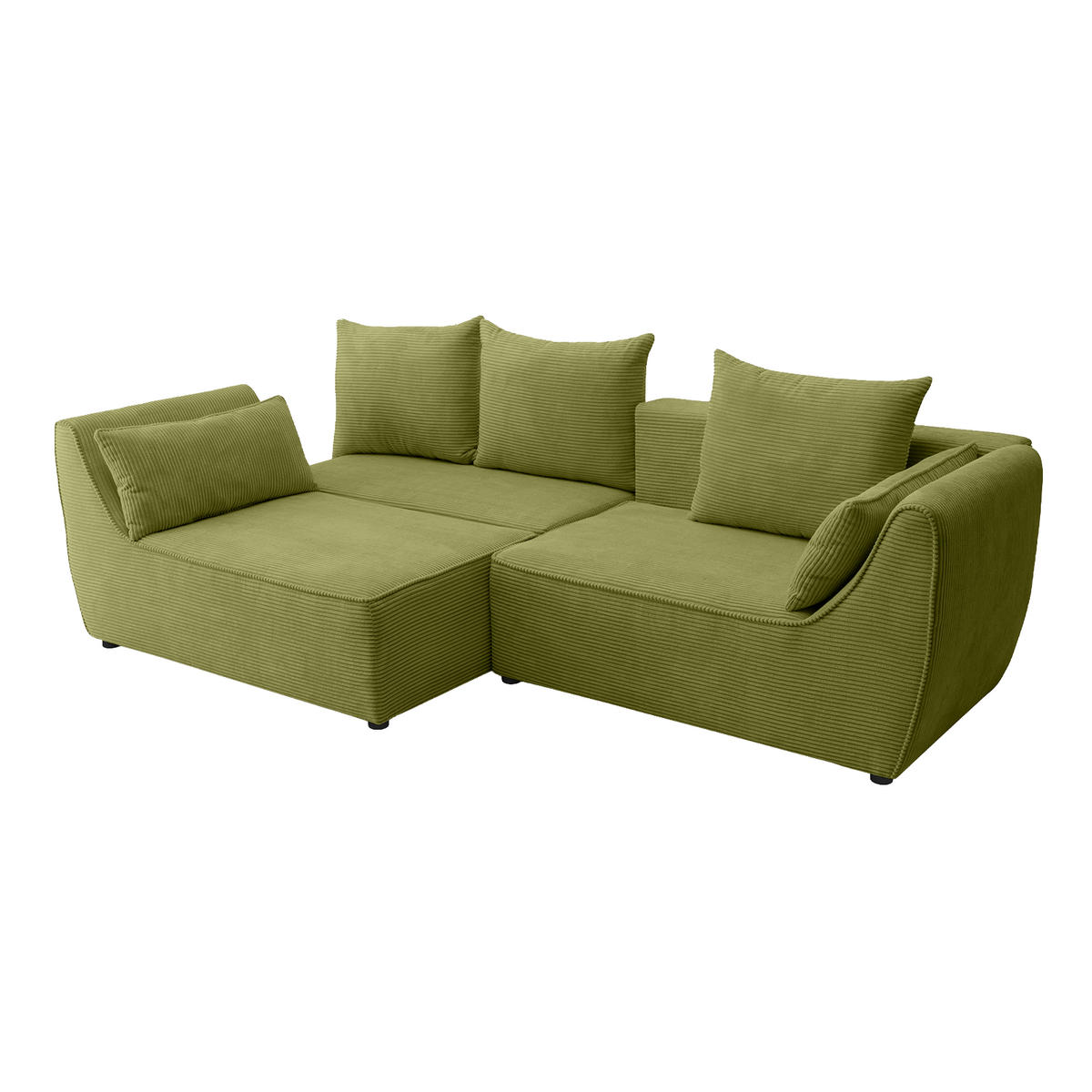 SOFA GRABO mit Schlaffunktion, Grün - Grün, Textil (260/75/145cm) - Fedve