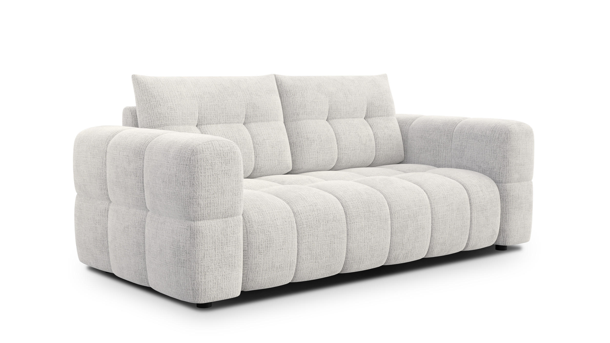 SOFA CLOUDI 2,5-Sitzer, creme - Creme/Schwarz, Holz/Textil (211/89/104cm) - Courtois Laville