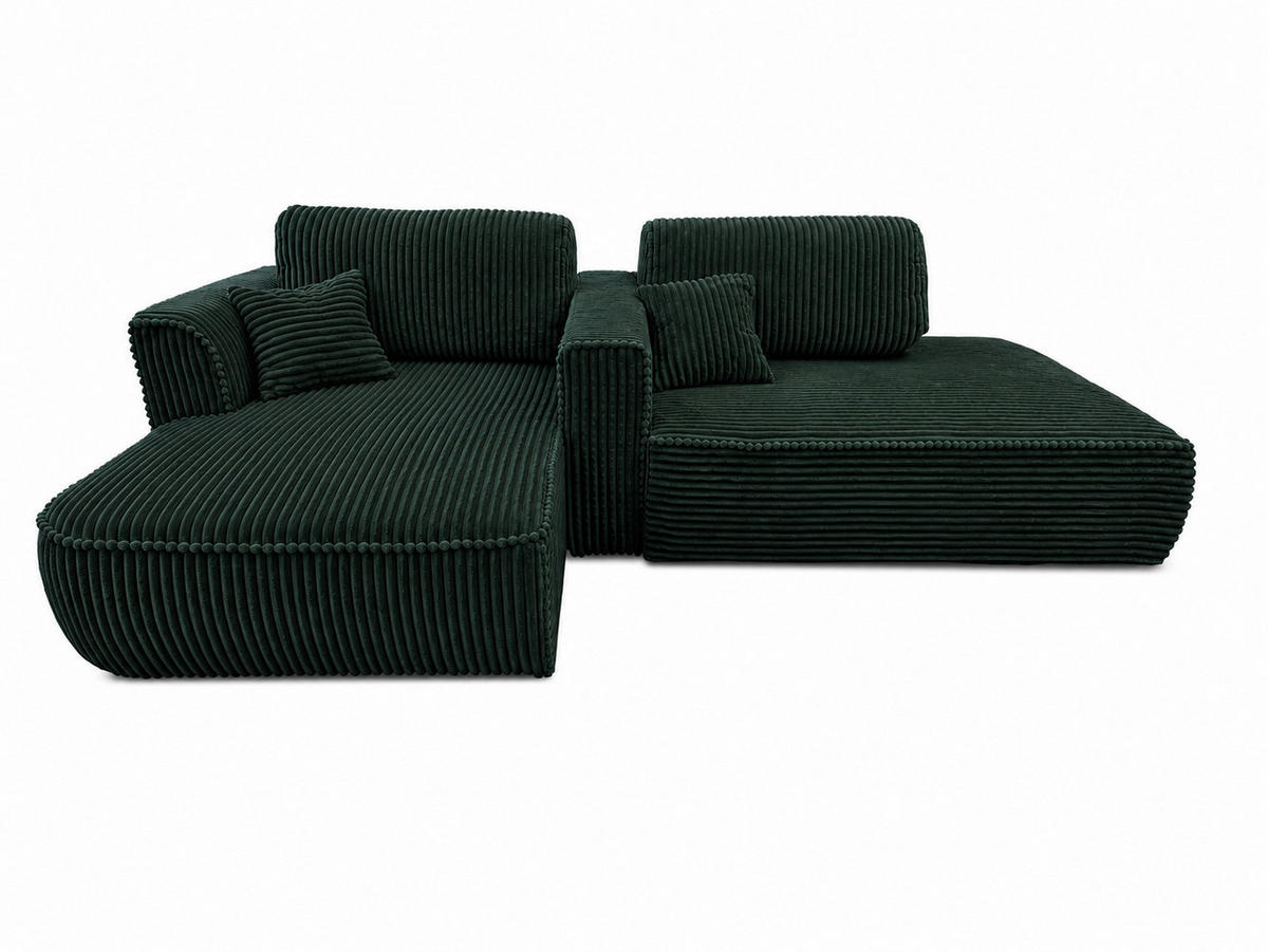 BIGSOFA COZI, Dunkelgrün mit Cordbezug - Dunkelgrün, Kunststoff/Textil (240/87/180cm) - KS Home Concept