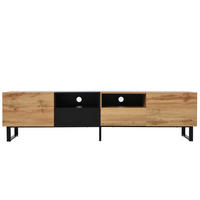 TV-BOARD Natur und Schwarz 190/38/48 cm - Naturfarben, Holzwerkstoff (190/48/38cm) - PANGIVO