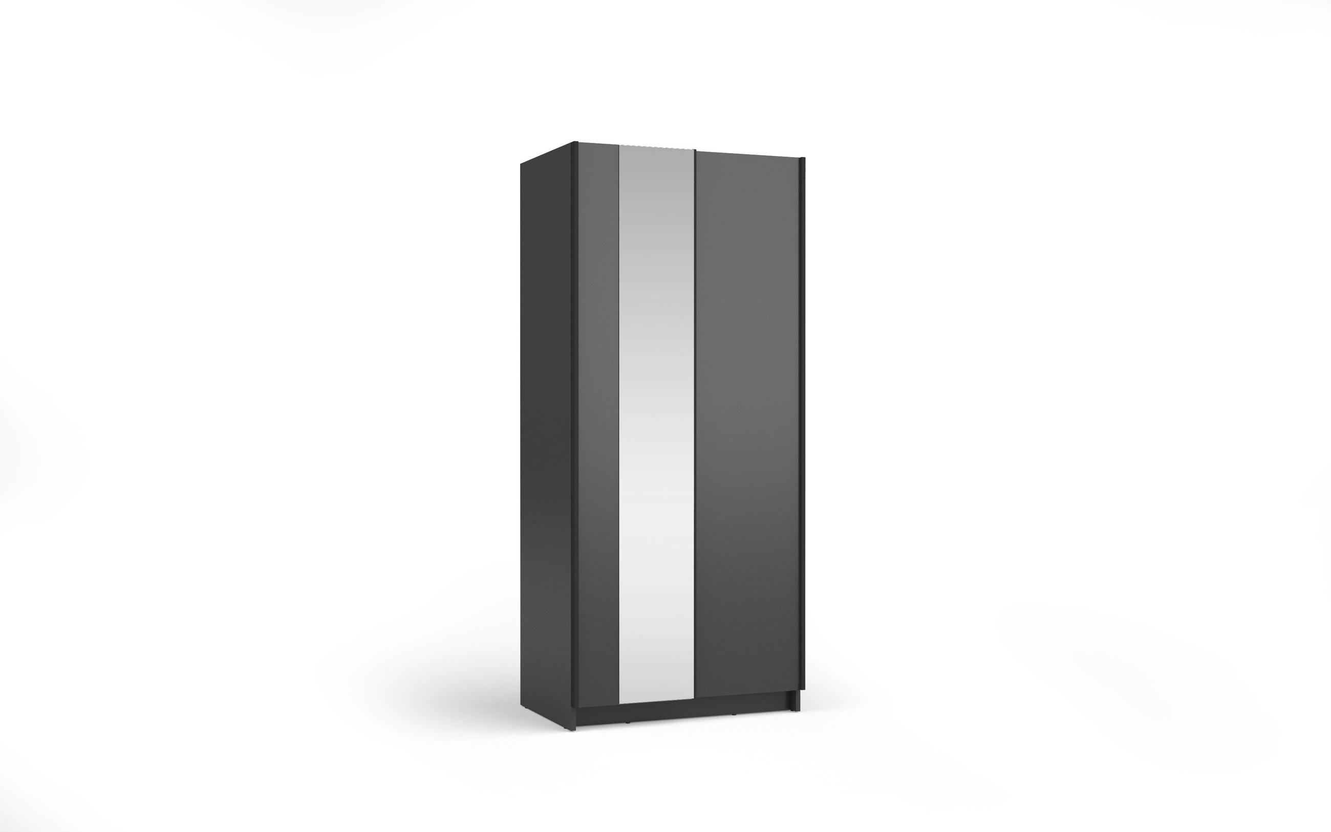 SCHIEBETÜRENSCHRANK SORVIA 06 - 80×182×54,6 cm 2-Türig Schwarz - Schwarz, Holzwerkstoff (80/182/54.6cm) - Milaros Markt