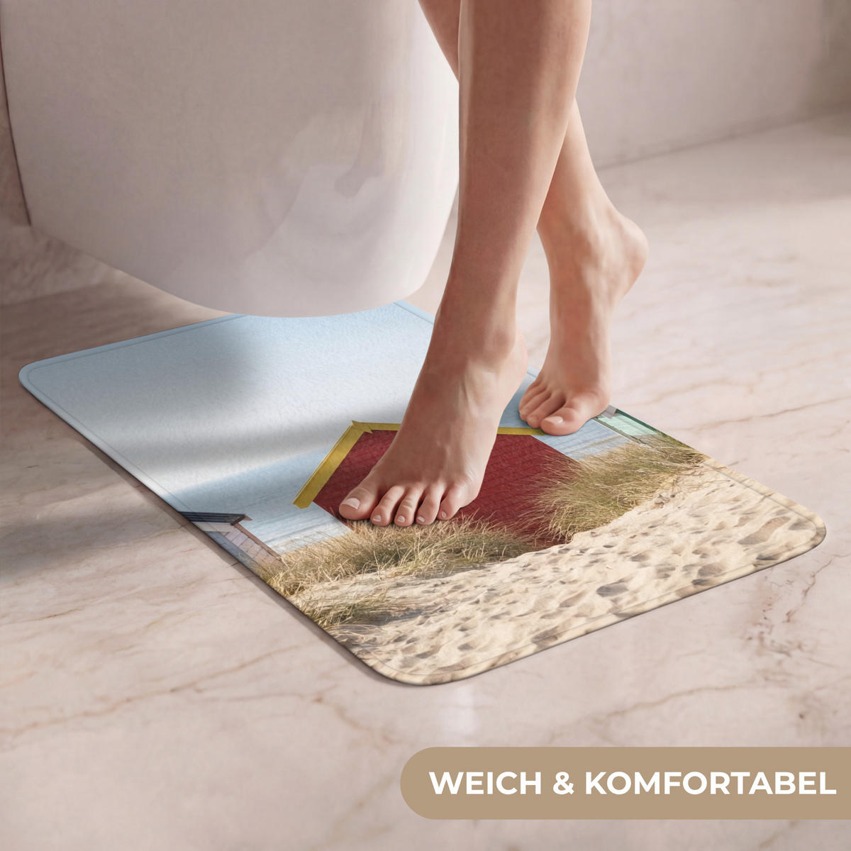WC PŘEDLOŽKA Pláž - Chaty - Barevné - Duny 40x60 cm - různobarevná, textil/plast (40/1cm) - OnlyWow