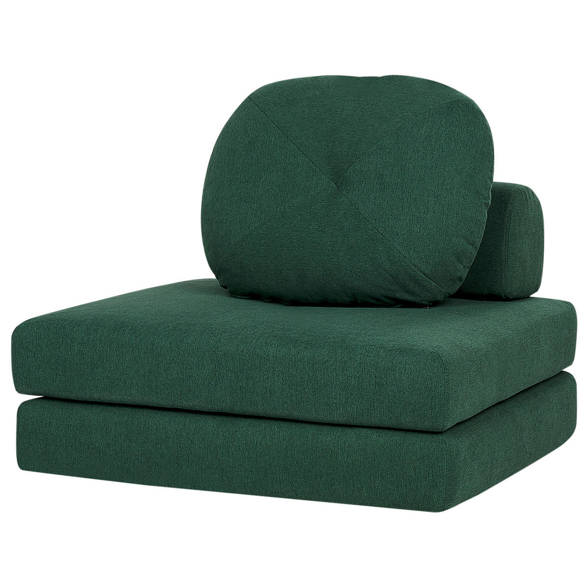1-SITZER BODENSOFA Stoff dunkelgrün mit Schlaffunktion Olden - Grün, Textil (81/54/91cm) - Beliani