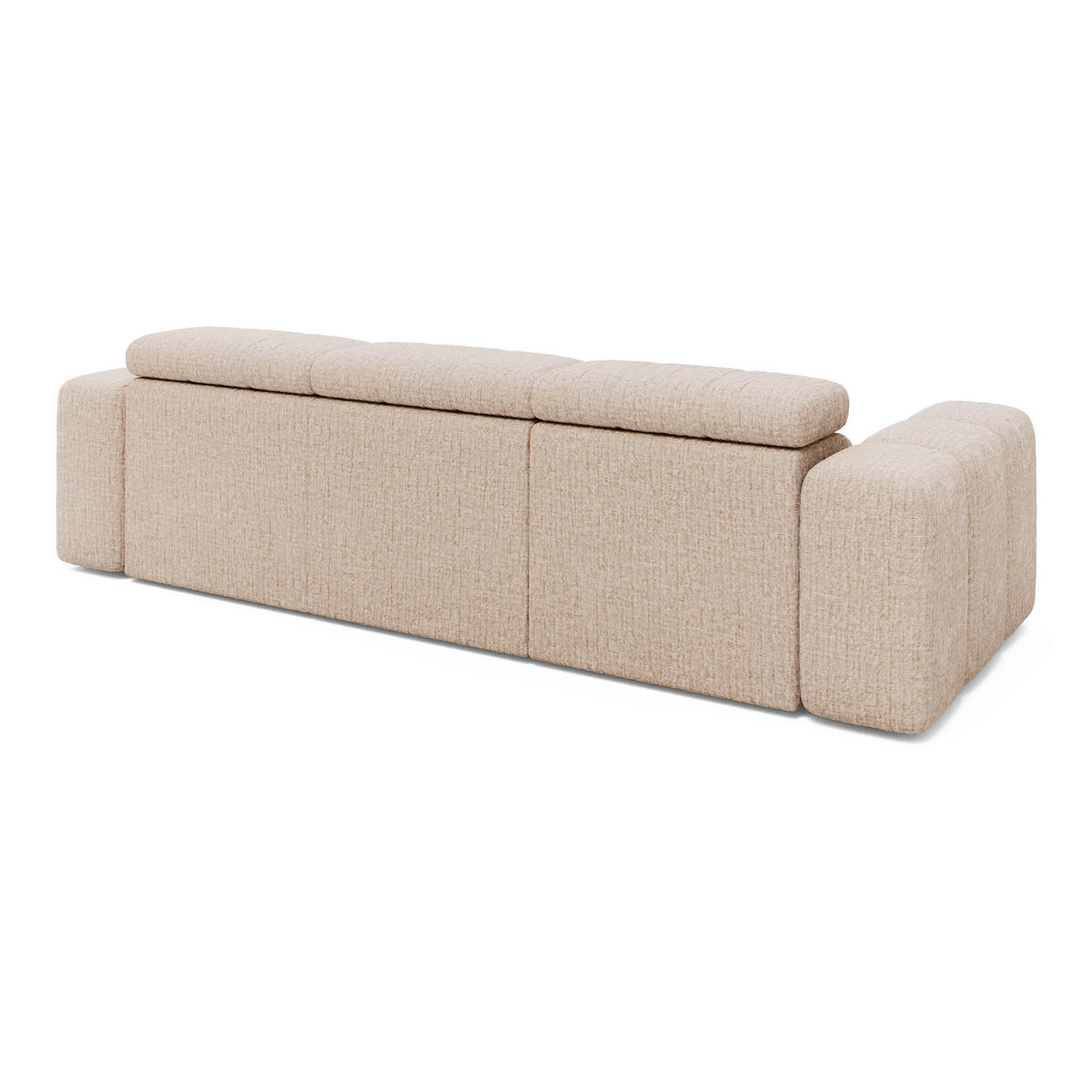 SOFA 3-Sitzer Chenille 289x113x78 beige KONSTANTIN - Beige, Kunststoff (289/78/113cm) - Massivmoebel24