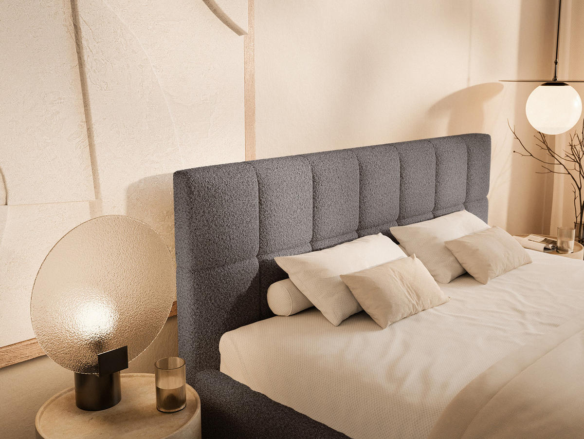 POLSTERBETT Moura 160x200 cm, Dunkelgrau - Dunkelgrau, Textil (160/200cm) - Fedve