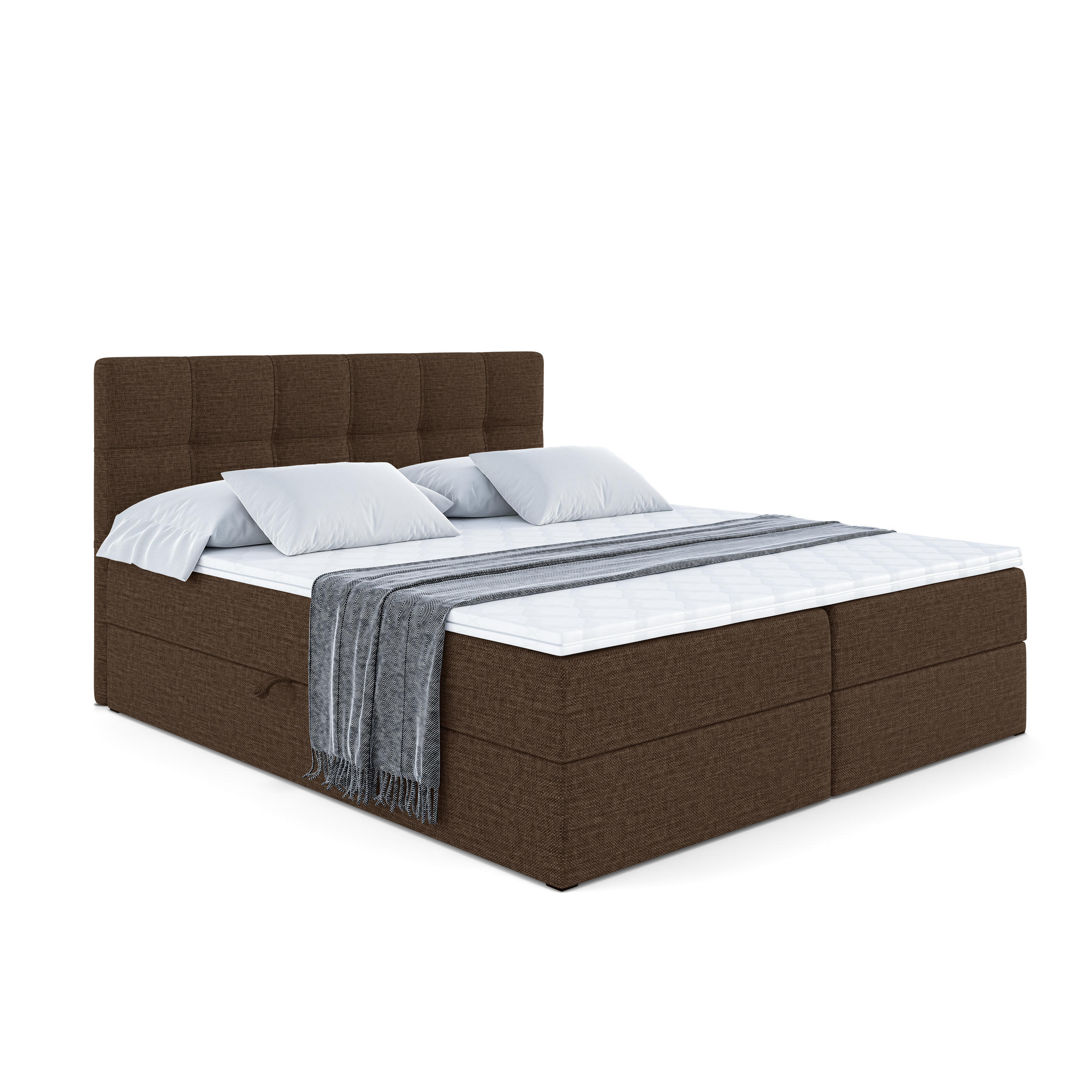 ALTDECOR AMERICKÁ postel s matrací H3 a roštem – MARCE – 140x200 hnědá