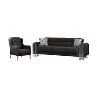 SITZGARNITUR Multan, Anthrazit Stellvariante 3+1 - Anthrazit, Holzwerkstoff/Metall (243/85/95cm)