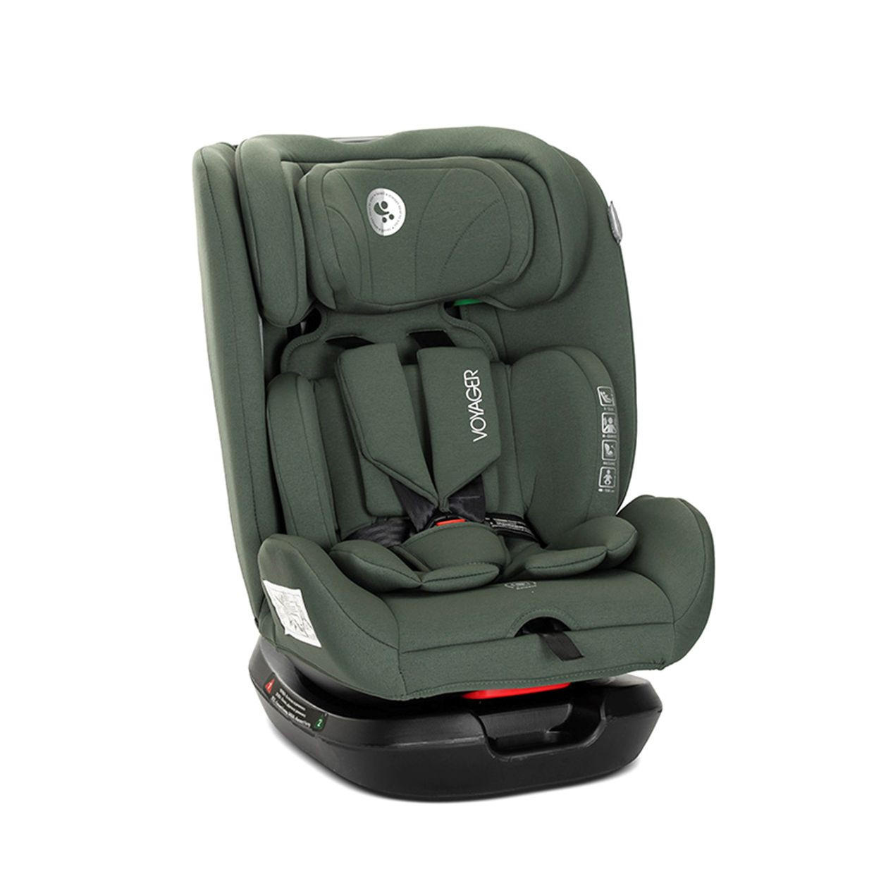 KINDERSITZ Voyager i-Size grün (40-150 cm) Nackenkissen, Kopfstütze, Gurt - Grün, Textil (43/75/46cm) - Lorelli