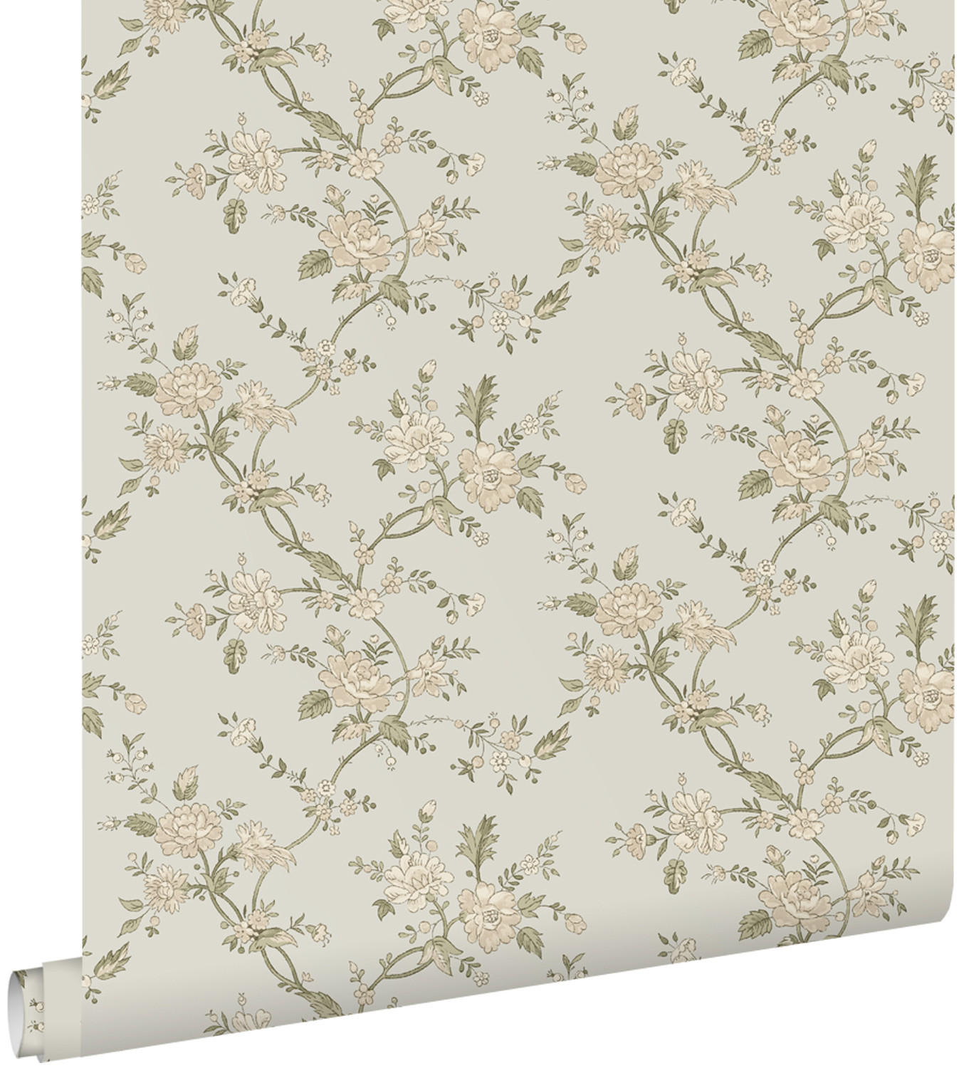 TAPETE Blumenmuster 50 x 900 cm - Blau, Papier (50/900cm) - ESTAhome