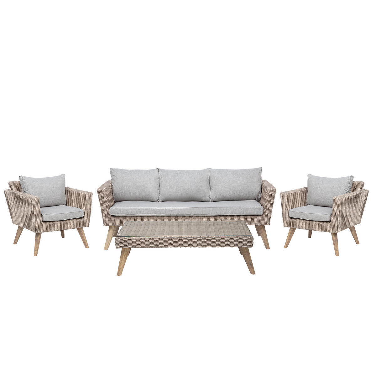 LOUNGE SET-5-Sitzer beige Vittoria - Beige, Kunststoff - Beliani