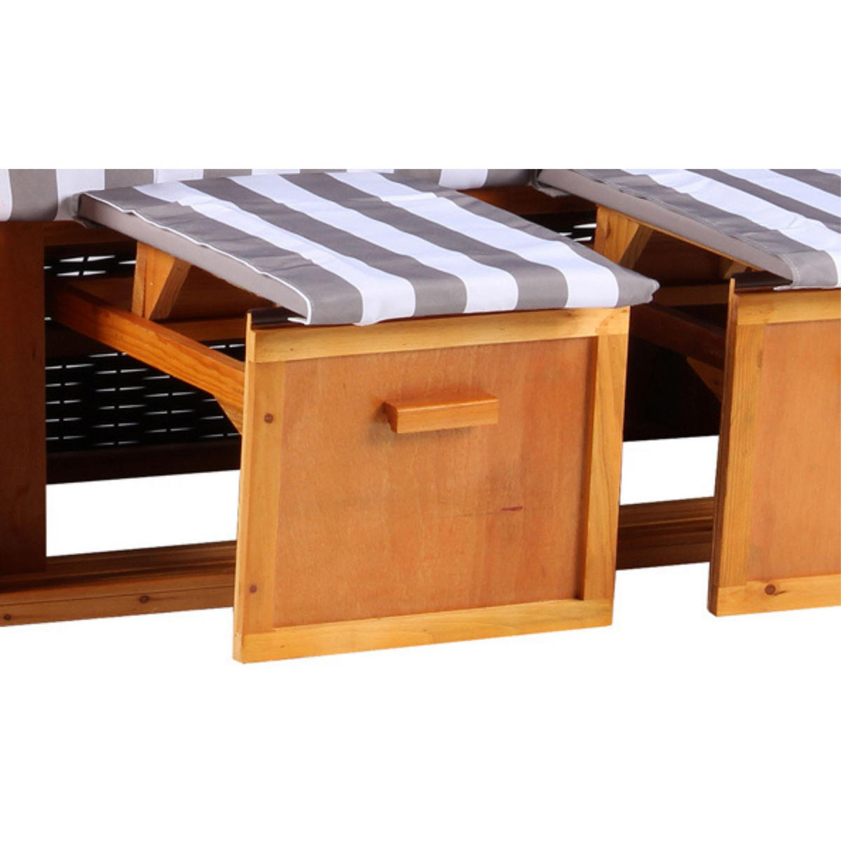 STRANDKORB Ostsee 2-Sitzer PE schwarz - Schwarz/Braun, Metall (120/160/80cm) - Mr. Deko