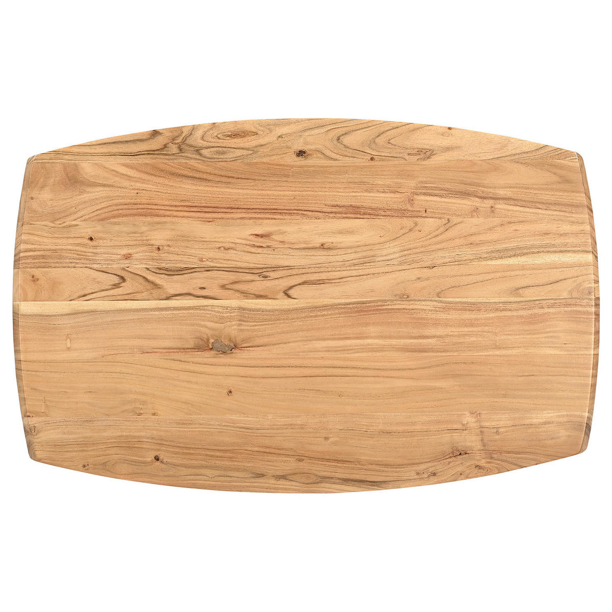 COUCHTISCH - Akazie massiv - 110 cm - Schwarz/Akaziefarben, Holz/Metall (70/110/45cm) - home24