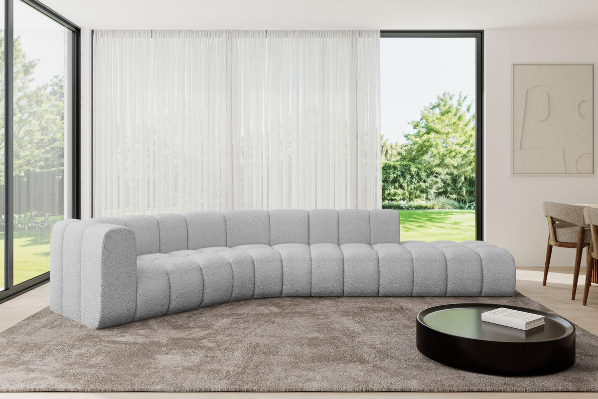 ECKSOFA modulares Sofa Tilmo-L1 - 399x194x70 cm Hellgrau - Hellgrau, Holzwerkstoff/Textil (399/194cm) - ALTDECOR