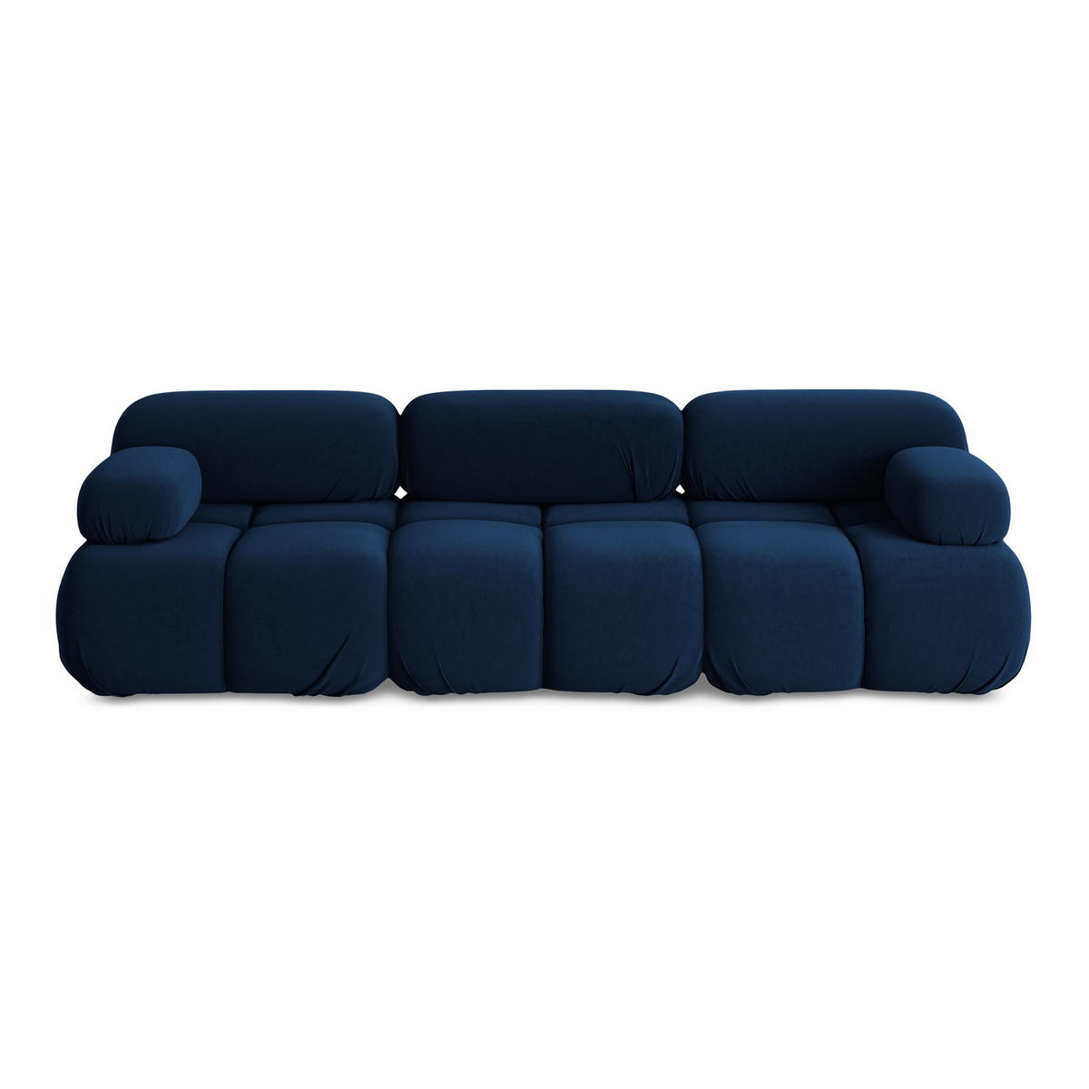 3-SITZER SOFA Samt Stoff Blau - Blau/Schwarz, Kunststoff/Textil (285/70/96cm) - LaMiaSofa